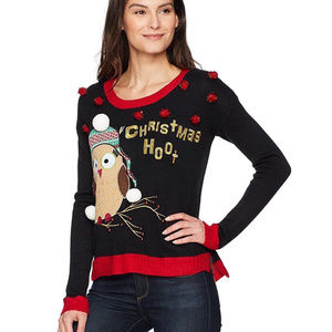Blizzard Bay Women's Christmas Hoot Sweater - Size XS